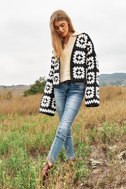 Crochet Open Knit Cardigan