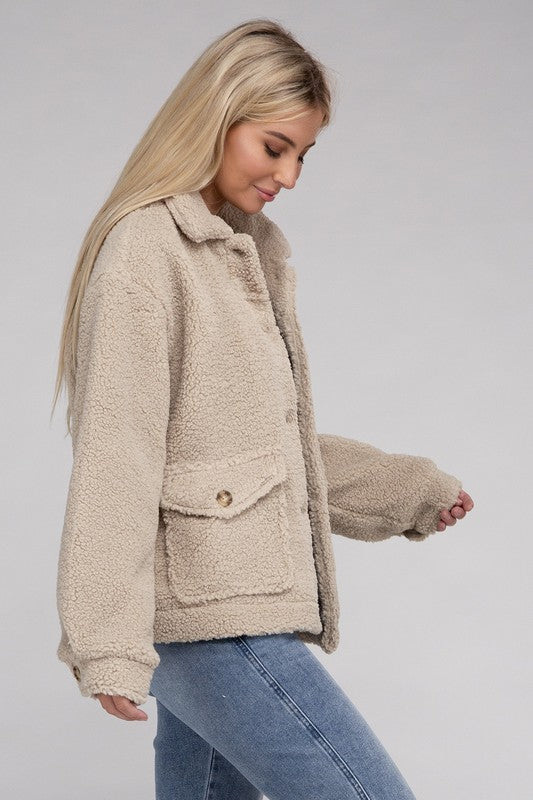 Cozy Sherpa Button Jacket