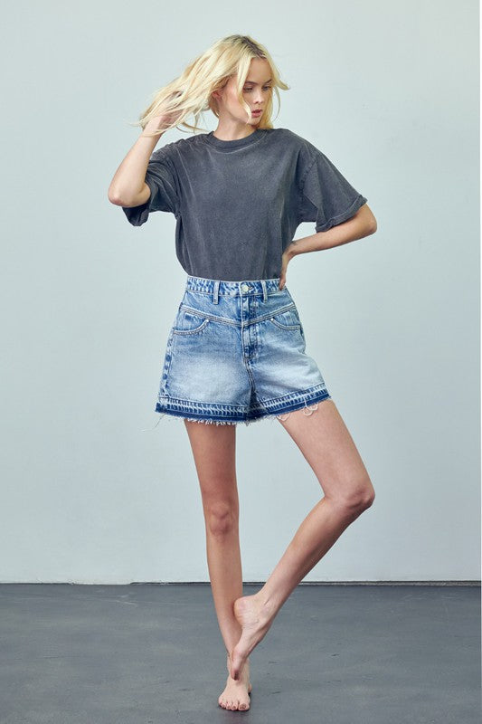 Released Hem Denim Shorts