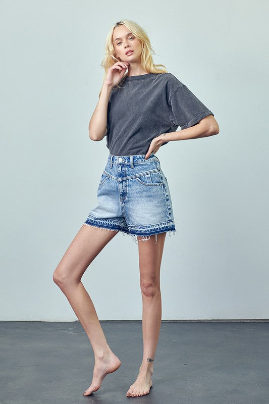 Released Hem Denim Shorts