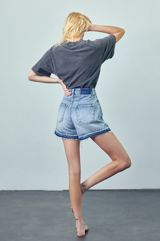 Released Hem Denim Shorts