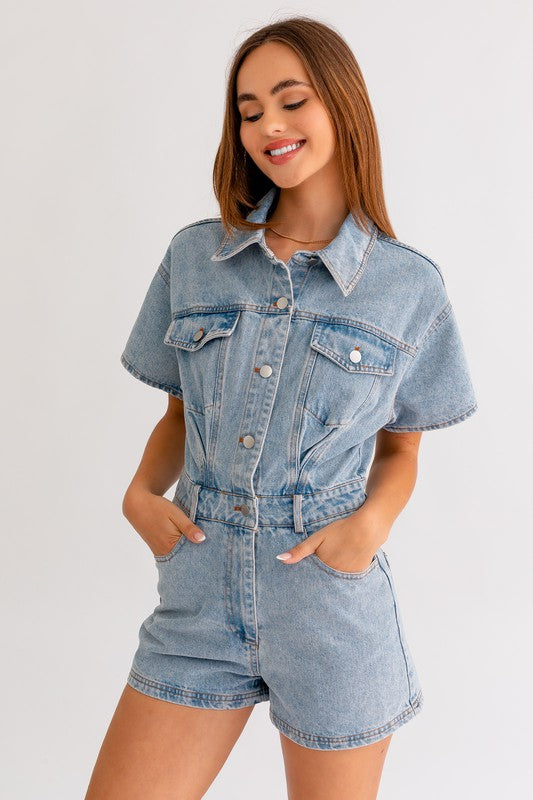 Denim Romper