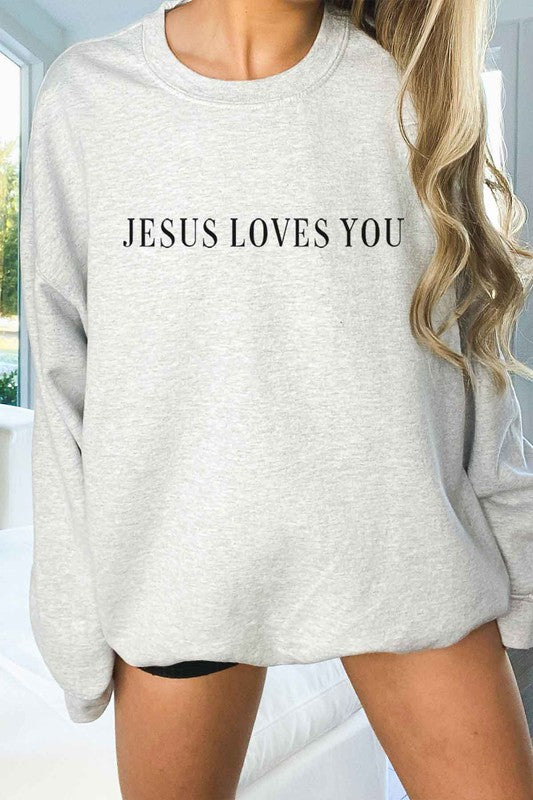 JESUS LOVES YOU OVERSIZED SWEATSHIRT