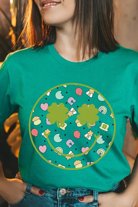 Smiley Face St Patrick's Day Graphic T Shirts