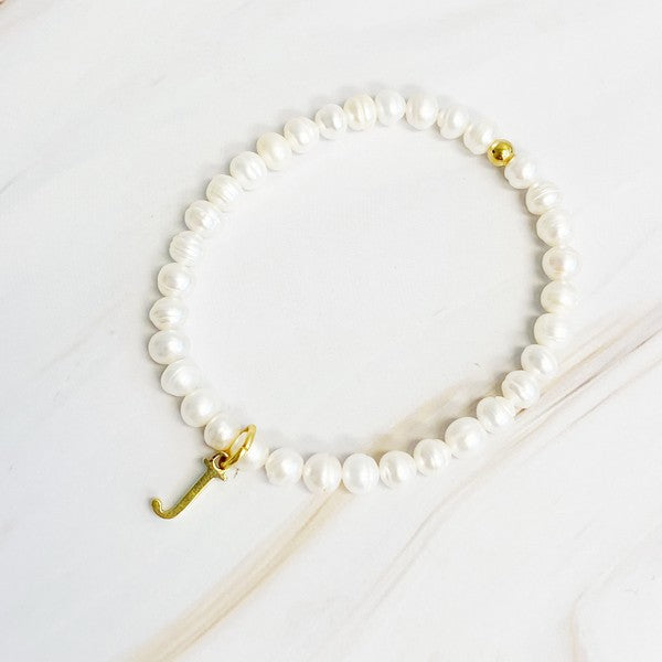 Pearl Initial Charm Bracelet