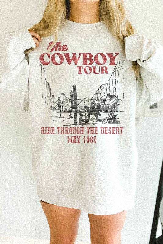 COWBOY TOUR WESTERN COUNTRY OVERSIZED SWEATSHIRT