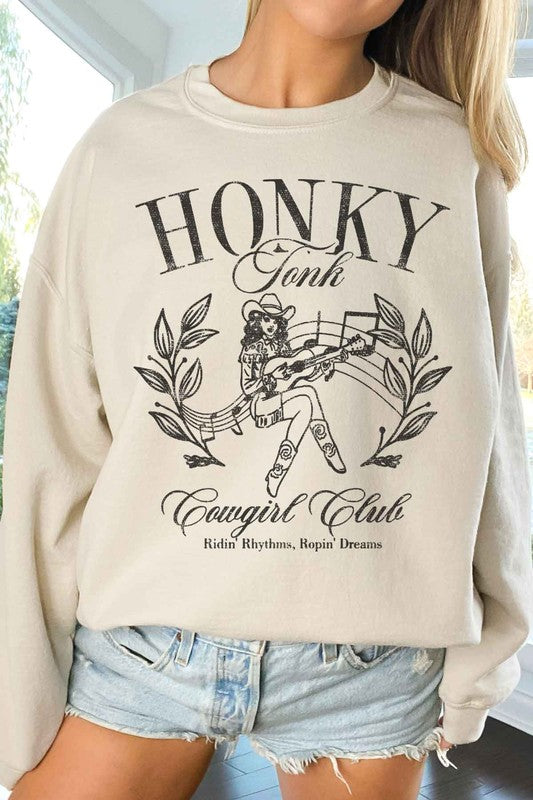 HONKY TONK COWGIRL CLUB OVERSIZED SWEATSHIRT