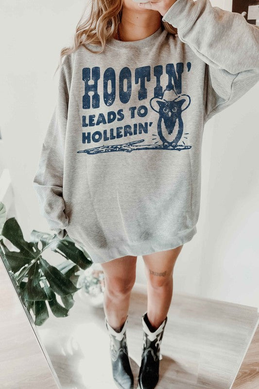 HOOTIN LEADS TO HOLLERIN OVERSIZED SWEATSHIRT