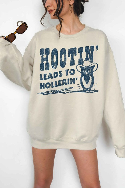 HOOTIN LEADS TO HOLLERIN OVERSIZED SWEATSHIRT