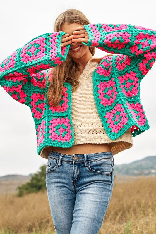 Crochet Open Knit Cardigan