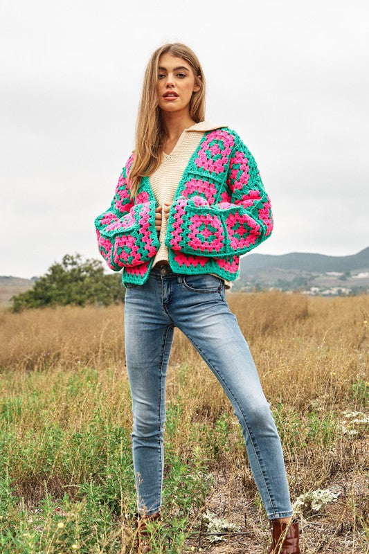 Crochet Open Knit Cardigan