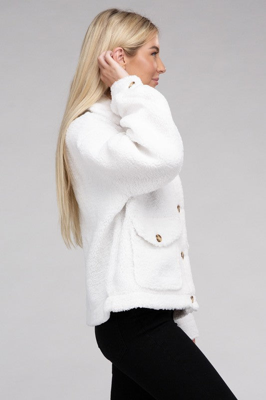 Cozy Sherpa Button Jacket