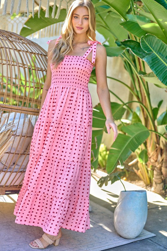 Smocked Ruffle Maxi Dress