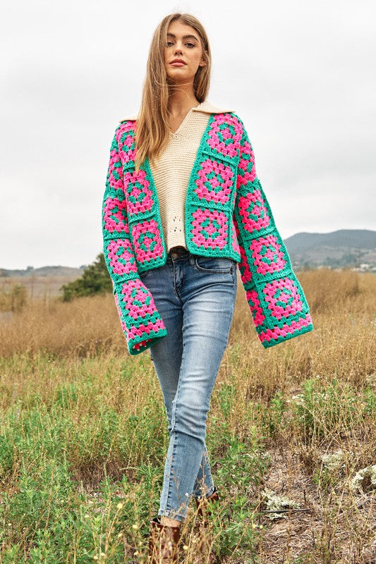 Crochet Open Knit Cardigan