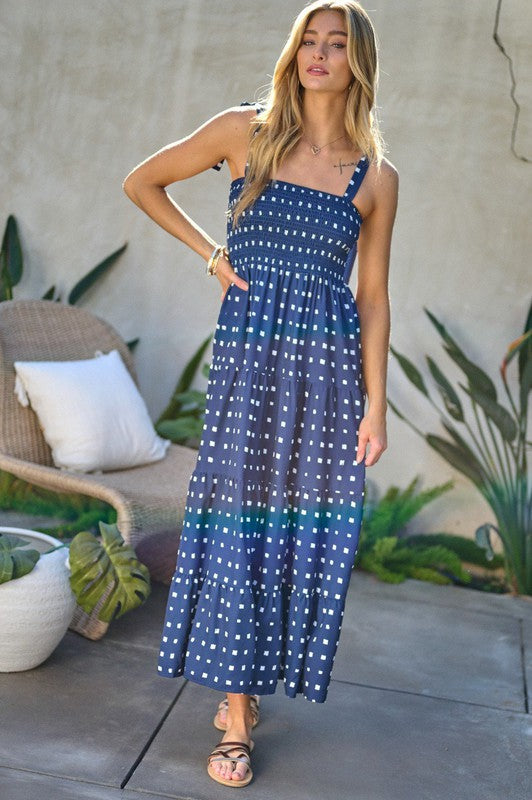 Smocked Ruffle Maxi Dress