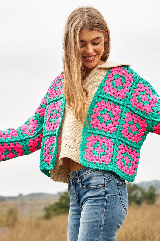 Crochet Open Knit Cardigan