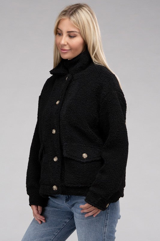 Cozy Sherpa Button Jacket