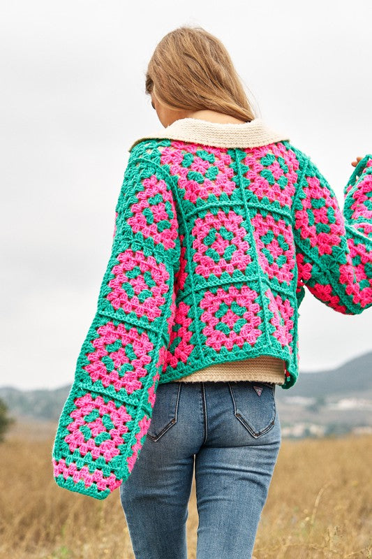 Crochet Open Knit Cardigan