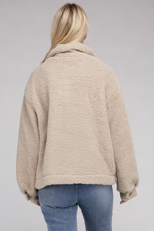 Cozy Sherpa Button Jacket