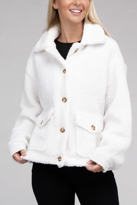 Cozy Sherpa Button Jacket