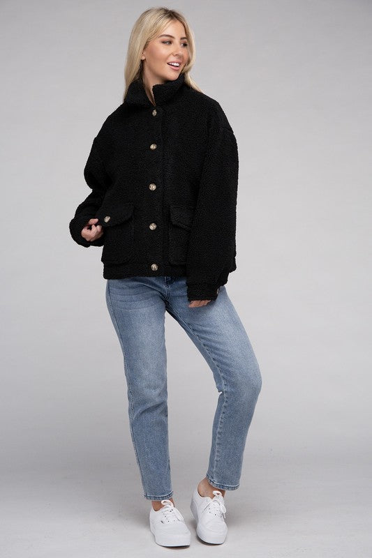 Cozy Sherpa Button Jacket