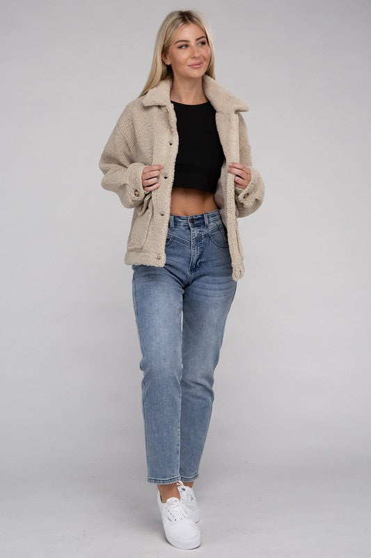 Cozy Sherpa Button Jacket