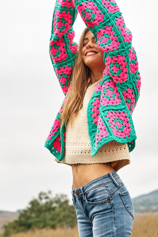 Crochet Open Knit Cardigan